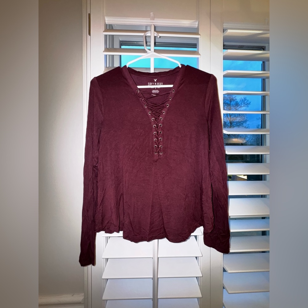Maroon Soft & Sexy Long Sleeve Top